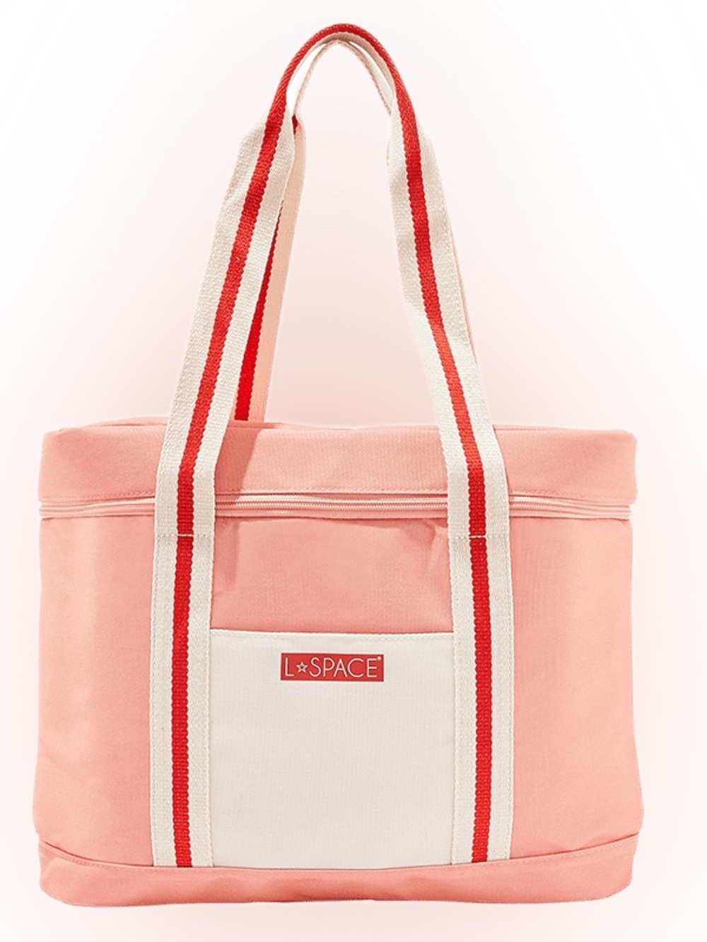 l*space Coral Pink Coastal Cooler Canvas Tote NWT